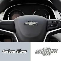 Carbon Fiber for Chevrolet Malibu Cruze Equinox Impala Traverse Lacetti Captiva Sail Car Steering Wheel Center Sticker 4.6x1.6cm