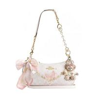COACH shoulder bag [Customized bag] Teri 25 brand micro-label detachable strap bow silk scarf extension chain printed Pillow Galaxy Basic Model balta