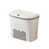 Space Efficient Kitchen Cabinets Door Trash Can, Composts Bin with Smooth Slide Lid, Modern Plastic Garbage Organizers pilka balta spalva