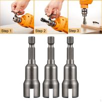 3Pcs Socket Nut Impact Driver Adapter 1/4 Inch Hex Shank Tool Set Bit
