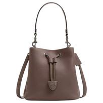 COACH Rowan 21 brand logo leather handbag small size women's dark stone color ruda
