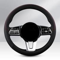 Odinis automobilio vairo dangtelis 38 CM Automobilių sportinio stiliaus automatinių vairo dangtelių neslystantis ir įbrėžęs vairo dangtelis juoda
