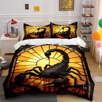 Black scorpion over sun. Bedding sets Duvet cover sets Duvet covers Pillowcases(1 * Duvet Cover 2 * Pillowcases without duvet insert) 135x200cm