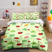 Ladybugs, clovers, and leaves. Bedding sets Duvet cover sets Duvet covers Pillowcases(1 * Duvet Cover 2 * Pillowcases without duvet insert) 135x200cm