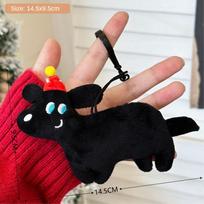 Little Black Dog Pendant Cute Creative Plush Keychain Doll Student Couple Backpack Pendant Plush