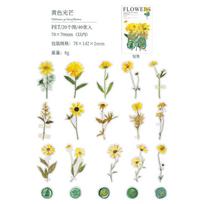 40pcs/pack Floral Stickers Kit Transparent PET Scrapbooking Materials DIY Junk Journal Aesthetics Sticker Stationary