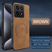 Leather Texture Wireless Charging Magnetic Case For Xiaomi 14T Pro Xiaomi14TPro G ShockProof Phone Cover Xiaomi 14t