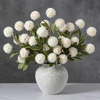 4 Heads Daisy Silk Dandelion Artificial Flowers 70CM Fake Flower Branch for Home Room Decor DIY Dining Table Decor Accessories (White,1Pcs) balta