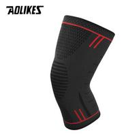 AOLIKES 1PC Compression Knee Support Sleeve Elastic Breathable Knee Pads Brace Springs Gym Sport Protector Basketball Volleyball L raudona