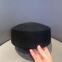 Women Berets Hat Fashion Fall Winter Vintage Concave Top Pillbox Cap 100% Wool Fedoras Hats Wedding Designer Western Church Hat 54-57cm