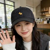 Korean Style Pony Baseball Cap Large Head Circumference Cotton Sun Hat Embroidered Peaked Cap Men Women juoda