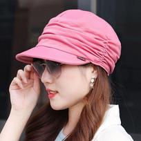Artistic Vintage Baseball Caps Dome Cloth Painter's Hat British Style Windproof Octagonal Hat Autumn Winter rožinė