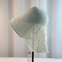New High-Quality Thin Shawl Sun Hat Korean Version Ins Grass Woven Breathable Foldable Hollow Beach Fisherman Hat M56-58cm balta