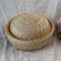 French Natural Wheat Straw Berets Women Circle Woven Sun Hats Church Derby Party Hostesses Pillbox Hat Millinery Fascinator Base 56-58CM