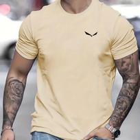 Vyriškas vasarinis laisvo dydžio 100% medvilninis marškinėlis su paukščių raštu, slim fit, kasdienis, apvalia iškirpte, trumpomis rankovėmis 3XL gray