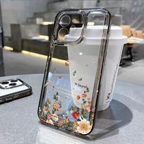 Transparent Flower Phone Case For iPhone 11 Case for iPhone 13 14 12 16 15 Pro Max XR XS X 7 8 SE Aesthetic Floral Cover Funda For iPhone 13Pro Max