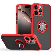 Matiniai magnetinio žiedo telefono dėklai, skirti iPhone 16 13 12 11 Pro Max Mini 16E, smūgiams atsparus dėklas, skirtas iPhone 15 14 Pro Max 16 Plus, dangtelis iPhone 15 raudona