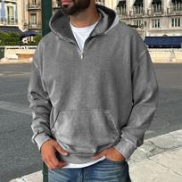 Men Zipper With Pockets  Vintage Hoodies Casual Sweatshirts Lightweight XXL