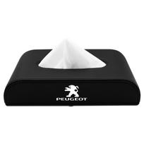 1pcs Car Tissue Box Holder Armrest Box Storage Case For Peugeot 308 408 508 RCZ 208 3008 2008 206 207 108 406 407 408 206 207 208 306 307 Peugeot juoda