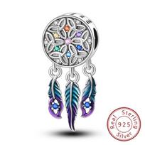 Originalūs 925 svarų sterlingų sidabro pakabukai, karoliukai, spalvingi svajonių gaudytojai, laimės talismanai, tinkantys apyrankėms, vėriniams, moteriškiems „pasidaryk pats“ papuošalams