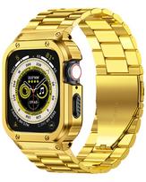 Nerūdijančio plieno dirželis + dėklas Apple Watch Ultra Band 49mm 45mm 44mm Buferio rėmas Dangtis Priedai iwatch series 7 4 5 SE 6 8 For 45mm