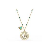 Swarovski Swa Symbol Crystal Lotus Necklace Women necklace Gold 5521451 Box (Random Color),F,Gold Plated