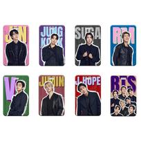 8 vnt. spalvingas BTS nario nuotraukų kortelių laikiklis, Bangtan Boys ID kortelės ir Lomo kortelių dėklas su vardų spausdinimu, Kpop ARMY gerbėjų kolekcionuojamas kortelės dėklas 8pcs