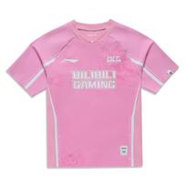 Li Ning E-Sports Series Letter Print Loose Fit Raglan Short Sleeve T-Shirt Unisex Tops Peach-Wood-Pink ATSU703-1 S