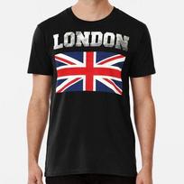 London United Kingdom Vintage Great Britain British Flag Distressed T-Shirt XL