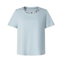 JOOZE ANNA & CO Beaded Cotton T-shirt XL šviesiai mėlyna spalva