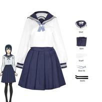 Jujutsu Kaisen Riko Amanai Cosplay Kostiumas, Klasikinis Tamsiai Mėlynas Jūreiviškas Kostiumas Anime Gerbėjams & Helovino Šventėms XS