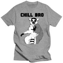 Chill Bro Lemur Top Tee T Shirt Unisex Adult Cotton Sizes Madagascar King Julien Animal T-Shirt Loose mens hip hop casual tshirt S įvairiaspalvis