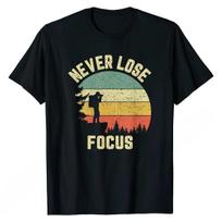 Retro Style Camera Never Lose Attention Photography TShirt Funny Designer Customized Unisex T Shirt Streetwear Harajuku S