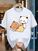 Men Bubu Dudu Panda Bear Cute Kawaii Graphic T-Shirt Cotton Short Sleeve Tee S įvairiaspalvis
