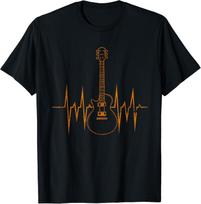 Heartbeat Guitar T-Shirt Gift Unisex T-Shirt S įvairiaspalvis
