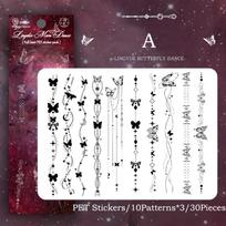 Journamm 30pcs/pack Aesthetics Frame Decor Stickers Twinkle Gold Foil Collage Scrapbooking Materials Waterproof PET DIY Stickers
