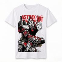 Unicorn Gundam Short-sleeved T-shirt Anime-related Merchandise for Kids and Parents Summer Clothing S