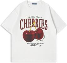 Aelfric Eden Oversized Graphic Tees Unisex Cherries Print T Shirts Casual Summer Short Sleeve Top Cotton Cute Tee Shirt S įvairiaspalvis