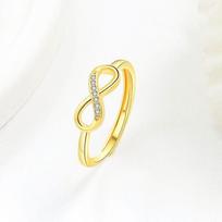 Elegant Infinity Symbol Ring For Women Micro Paved Zircon Adjustable Open Band Minimalist Shiny 8 Shape Jewelry opening adjustable auksas