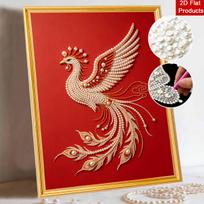 DIY Pearl Embroidery Diamond Painting Kit Majestic Phoenix Sparkling Beads Art Craft Handmade Decoration Gift for Home 30x40cm
