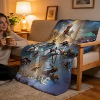 Throw High-Density Short Plush Blanket For Sofa Nap Air-Conditioned Room Soft Skin-Friendly P-Popular Games Warframe 75x90cm