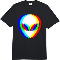 Alien Head Trippy Vaporwave Techno Rave EDM Music Festival Comfort Colors Adult Heavyweight T-Shirt S įvairiaspalvis