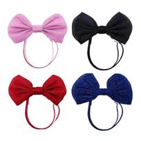 4lots Dog Hair Bows Elastics Headbands Luxurious Adjustable Dog Bows Pet Photo Decoration Small Dog Head Bows 1
