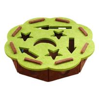 Reinforced Felt Cats Enrichment Box Interactive Maze Design Chew Resistant Structure Includes 2 Bells Ball Toy šviesiai žalios spalvos