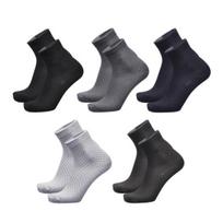 5Pairs Men Bamboo Fiber Cozy Sweat Odor Resistant Middle Tube Crew Ankle Socks Short Tube