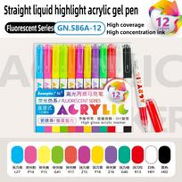 GUANGNA 168/12 Colors Highlight Acrylic Gel Pen Large Capacity Skin Tone Morandi DIY Planner Pen Multicolor Marker Stationery