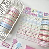 MINKYS 6pcs/lot Matcha Green Decorative Tape Set Cute Cartoon Creative Washi Tape School Stationery