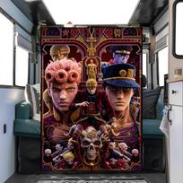 JoJo's Bizarre Adventure Print Flannel Blanket Warm Cozy Comfortable for Bedrooms,Sofas,Beds,Chairs,Picnics,Travel YUN6518m 80cm x 120cm