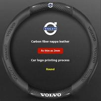 Automobilio vairo apdangalas Volvo XC40 XC60 XC70 XC90 V40 V50 V60 V90 S40 S60 S80 S90 anglies pluošto 38cm odinis automobilio aksesuaras anglies pluošto juodos spalvos