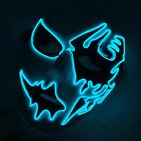 Premium Face Mask With Led Light Ideal For Halloween Dance Party Cosplay Decor LightBlue